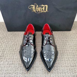 Kat Von D Nina Oxfords Coffin Heel Vegan Leather Size 10 New w/ Box